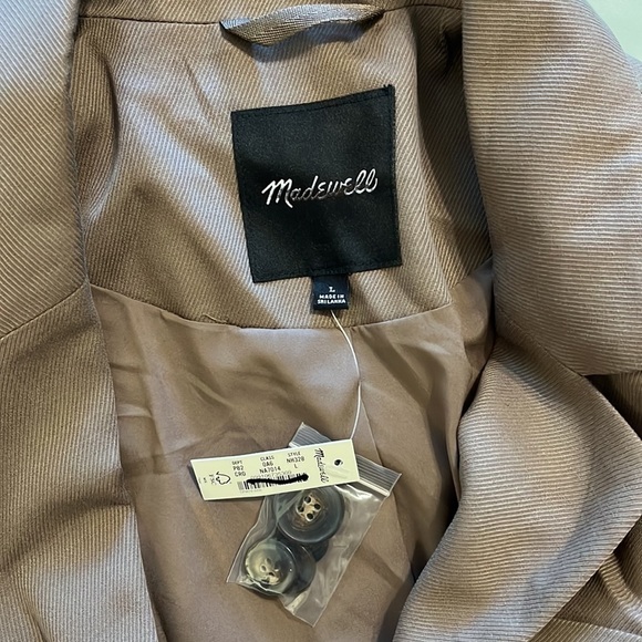 Madewell Drapeweave Caldwell Double Breasted Blazer NH328 Brown Oversized - Picture 5 of 9